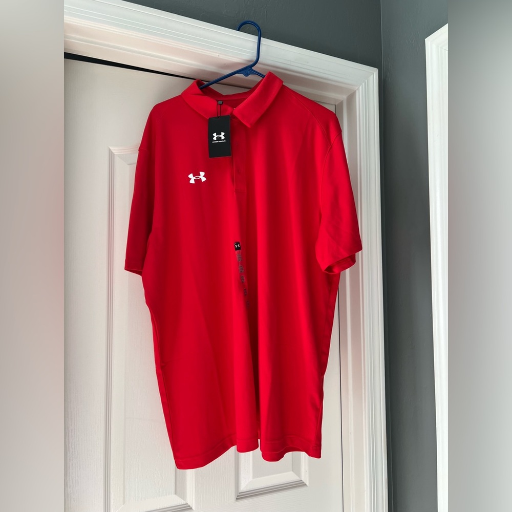 Under Armour Men's Red Polo Shirt -NWT